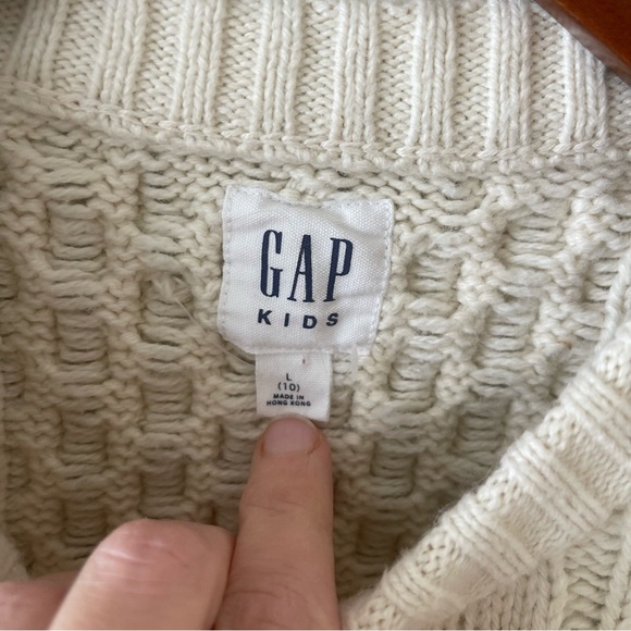 Gap Kids Cream Cable Knit Sweater Size Girls L - Picture 2 of 4